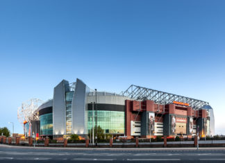 Old Trafford Stadion, Aussenansicht, Stadion Manchester United