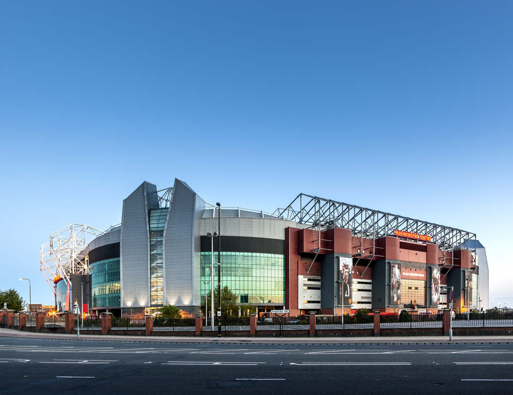 Old Trafford Stadion, Aussenansicht, Stadion Manchester United